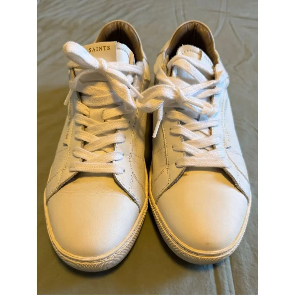Allsaints Size 9 Women Sheer Lace Up Low Top Sneakers White Used